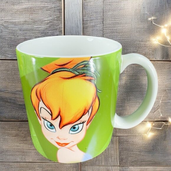 Disney Store Tinkerbell Large Coffee Mug Cup Ceramic Made In Thailand VTG - Picture 1 of 11